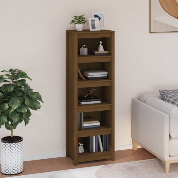 Ράφι Βιβλίων vidaXL σε μελί-καφέ 50x35x154 cm από ξύλο πεύκου