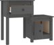 vidaXL vidaXL Szafka nocna, szara, 79,5x38x65,5 cm, lite drewno sosnowe