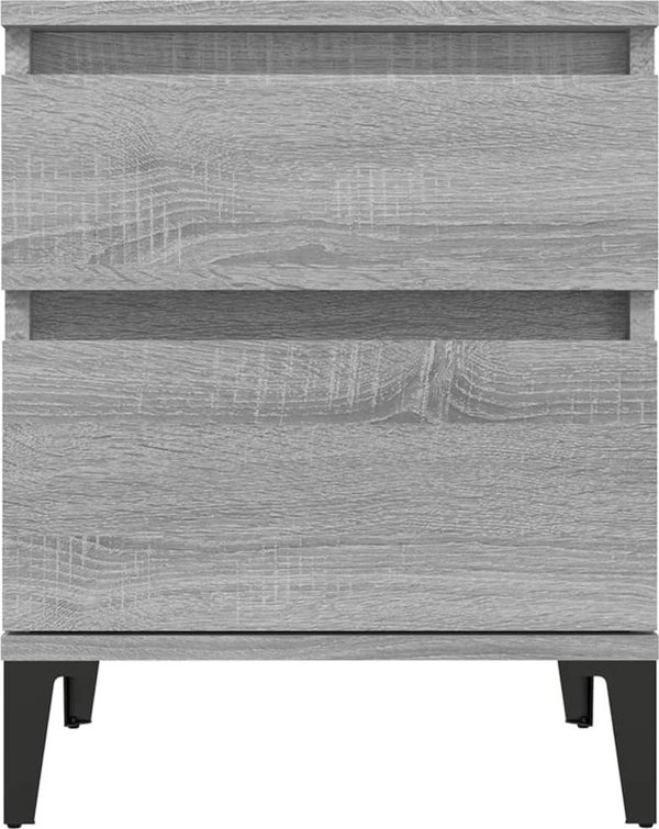 vidaXL Κομοδίνα 2 τεμάχια γκρι δρυς σονόμα 40x35x50 cm