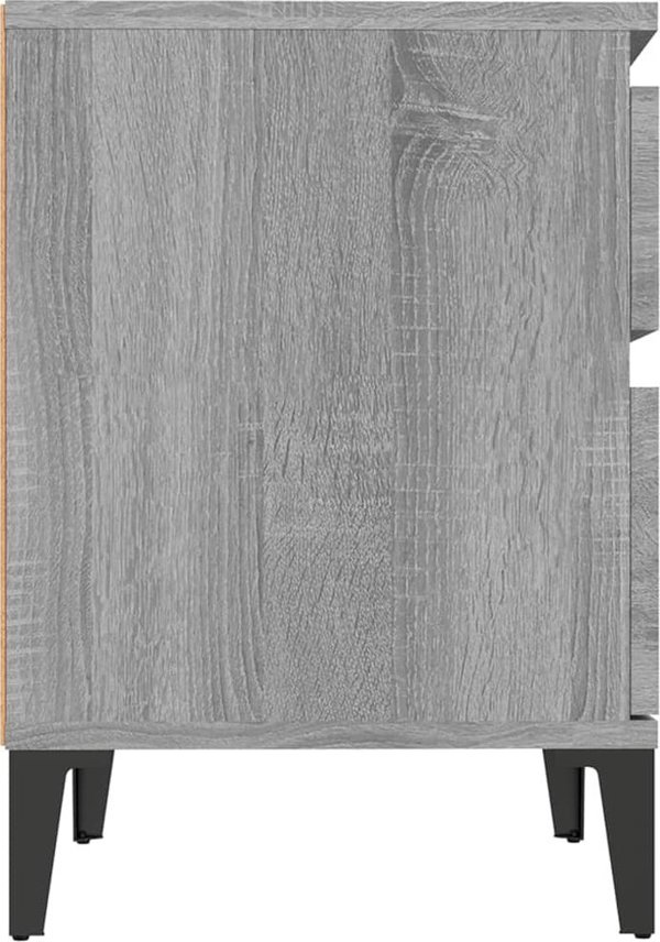 vidaXL Κομοδίνα 2 τεμάχια γκρι δρυς σονόμα 40x35x50 cm