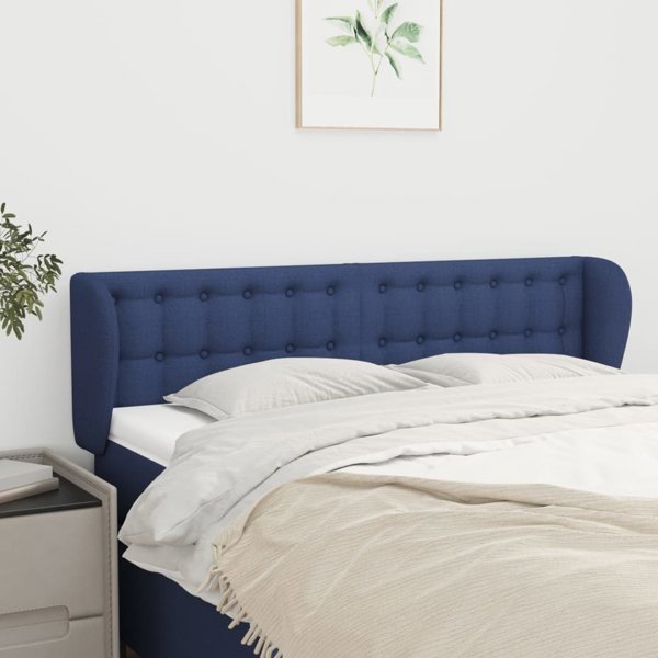 vidaXL Κεφαλάρι σε καπιτονέ στυλ, μπλε, 147x23x78/88 cm, ύφασμα