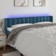 vidaXL Κεφαλάρι για κρεβάτι με LED, σκοτεινό μπλε, 163x16x78/88 cm, βελούδο
