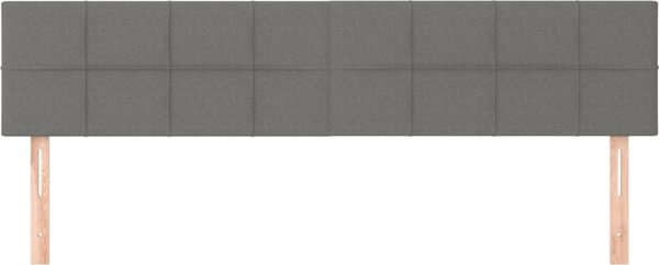 vidaXL Zaglowki do lozka, 2 szt., ciemnoszary, 100x5x78/88 cm, tkanina