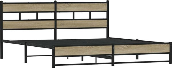 vidaXL Metalowa rama lozka bez materaca dab sonoma 200x200 cm