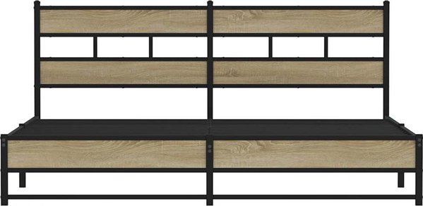 vidaXL Metalowa rama lozka bez materaca dab sonoma 200x200 cm