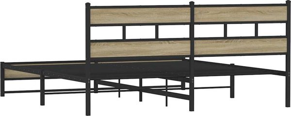 vidaXL Metalowa rama lozka bez materaca dab sonoma 200x200 cm