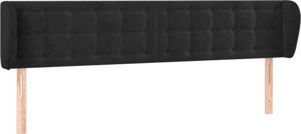 vidaXL vidaXL Κεφαλάρι uszak, μαύρο, 203x23x78/88 εκ., βελούδο