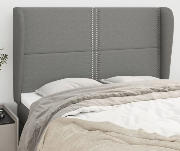 vidaXL Προσκέφαλο uszak, σκούρο γκρι, 147x23x118/128 εκ., ύφασμα