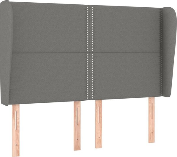 vidaXL Προσκέφαλο uszak, σκούρο γκρι, 147x23x118/128 εκ., ύφασμα