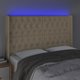 vidaXL Κεφαλάρι Κρεβατιού με LED, κρεμ, 163x16x118/128 cm, ύφασμα