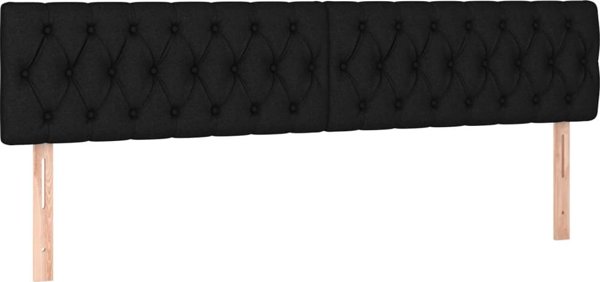 vidaXL Κεφαλάρι κρεβατιού με LED, μαύρο, 180x7x78/88 cm, ύφασμα