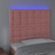 Κεφαλάρι κρεβατιού LED vidaXL, 80x5x118/128 cm, βελούδο, ροζ