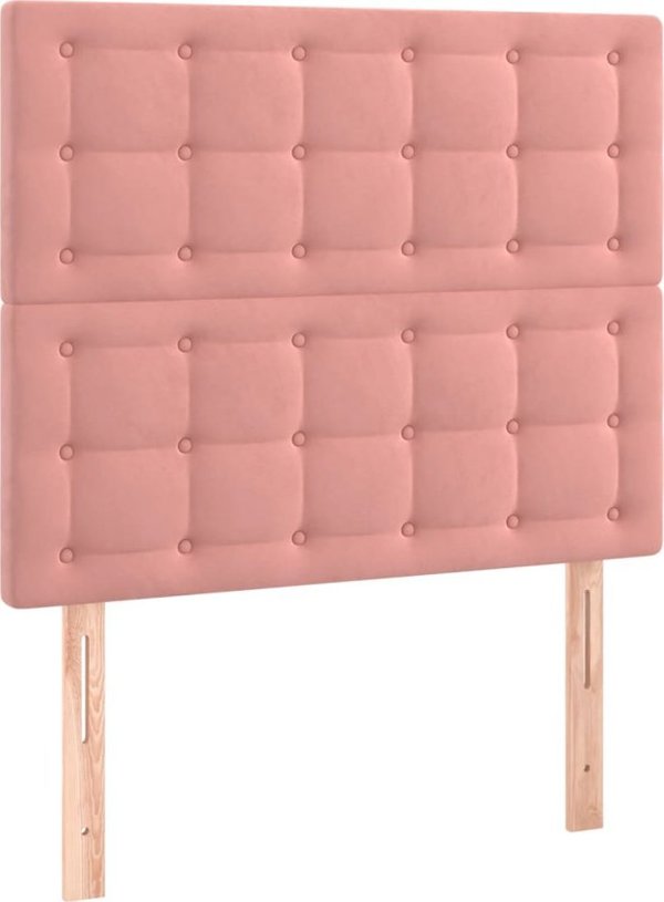 Κεφαλάρι κρεβατιού LED vidaXL, 80x5x118/128 cm, βελούδο, ροζ