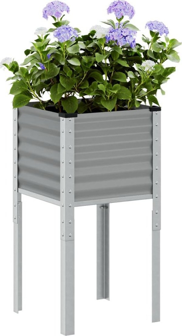 vidaXL vidaXL Donica ogrodowa, szara, 45x45x88 cm, stal