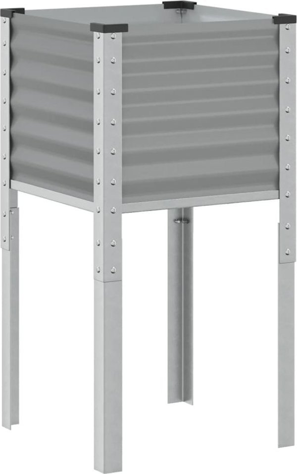vidaXL vidaXL Donica ogrodowa, szara, 45x45x88 cm, stal