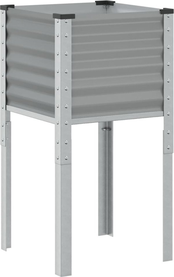 vidaXL vidaXL Donica ogrodowa, szara, 45x45x88 cm, stal