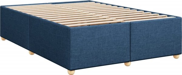 vidaXL Κρεβάτι Continental με στρώμα, μπλε, ύφασμα, 140x190 εκ