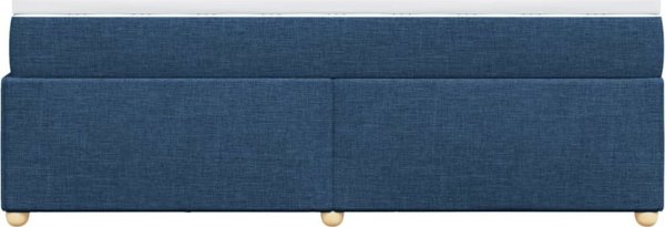 vidaXL Κρεβάτι Continental με στρώμα, μπλε, ύφασμα, 140x190 εκ