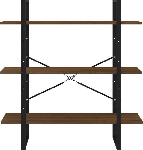 vidaXL Ράφι βιβλίων, καφέ δρυς, 100x30x105 εκ.