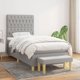 vidaXL Λουτζκο κόντινενταλ με στρώμα 90x190cm, ανοιχτό γκρι ύφασμα