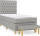 vidaXL Λουτζκο κόντινενταλ με στρώμα 90x190cm, ανοιχτό γκρι ύφασμα