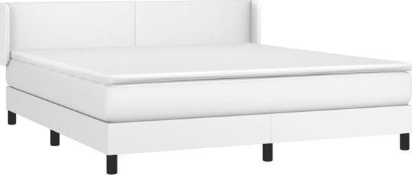 vidaXL Κρεβάτι Kontynentalne με στρώμα, λευκή οικοδερμα, 160x200 cm