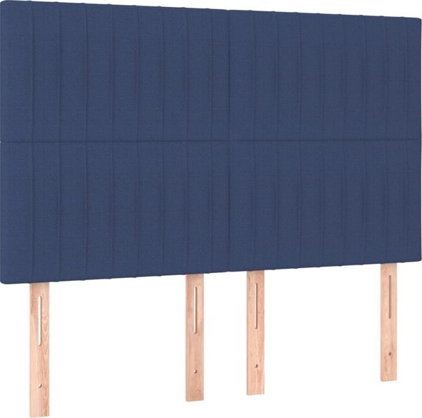 vidaXL Σετ 4 κεφαλάρια κρεβατιού, μπλε, 72x5x78/88 εκ., ύφασμα