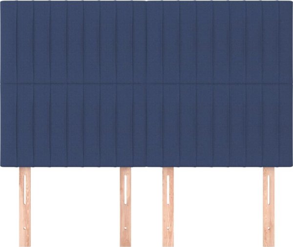 vidaXL Σετ 4 κεφαλάρια κρεβατιού, μπλε, 72x5x78/88 εκ., ύφασμα