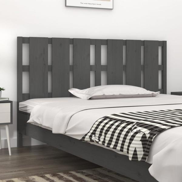 vidaXL Κεφαλάρι κρεβατιού, γκρι, 165,5x4x100 cm, μασίφ ξύλο πεύκου