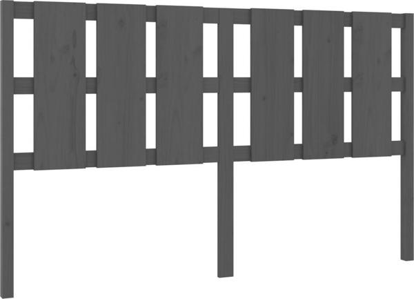 vidaXL Κεφαλάρι κρεβατιού, γκρι, 165,5x4x100 cm, μασίφ ξύλο πεύκου