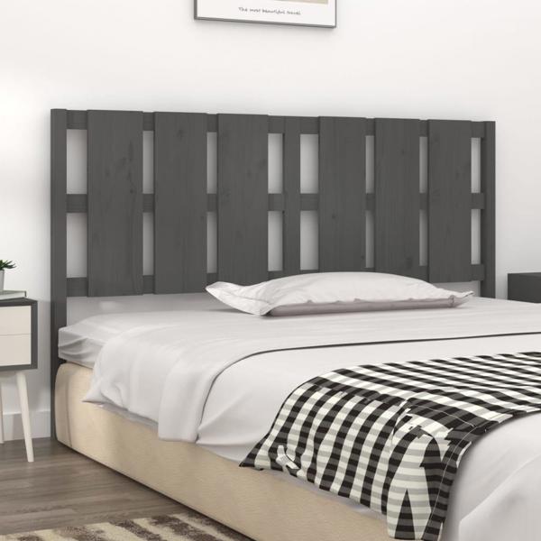 vidaXL Κεφαλάρι κρεβατιού, γκρι, 165,5x4x100 cm, μασίφ ξύλο πεύκου