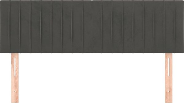 vidaXL Σετ 2 Κεφαλάρια κρεβατιού 72x5x78/88 εκ., γκρι βελούδο