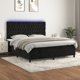 vidaXL Κρεβάτι Continental με Στρώμα και LED, Μαύρο Βελούδο 180x200cm