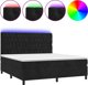 vidaXL Κρεβάτι Continental με Στρώμα και LED, Μαύρο Βελούδο 180x200cm