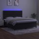 vidaXL Κρεβάτι Continental με Στρώμα και LED, Μαύρο Βελούδο 180x200cm