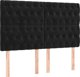 vidaXL Κρεβάτι Continental με Στρώμα και LED, Μαύρο Βελούδο 180x200cm