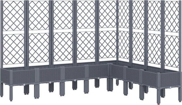 vidaXL Ανθοδόχος κήπου με πλέγμα, γκρι, 200x160x142 cm, PP