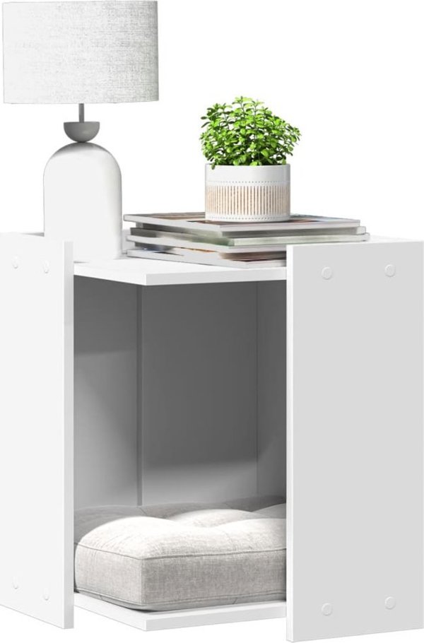 vidaXL Ντουλάπι για άμμο γάτας, λευκό, 42x42x51 εκ., υλικό ξύλου