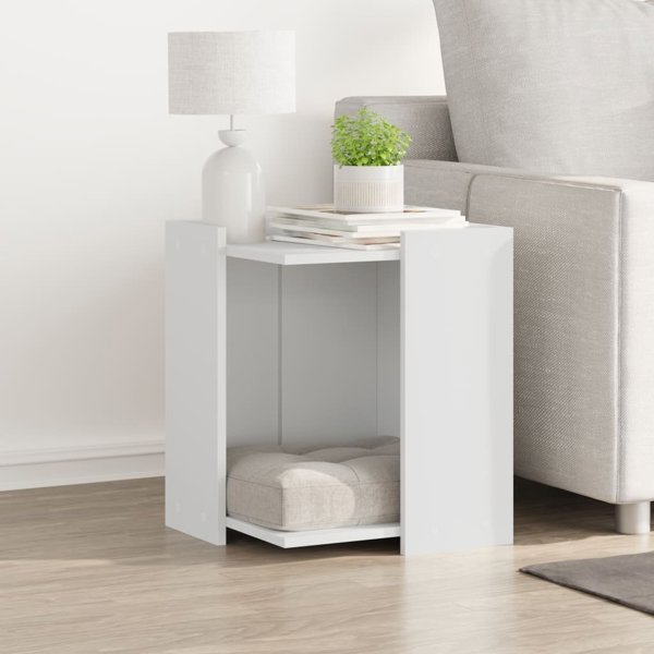 vidaXL Ντουλάπι για άμμο γάτας, λευκό, 42x42x51 εκ., υλικό ξύλου