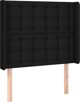 Κεφαλάρι κρεβατιού με LED της vidaXL, μαύρο, 93x16x118/128 cm, ύφασμα