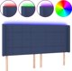 vidaXL Zagloek do lozka z LED, niebieski, 163x16x118/128 cm, tkanina