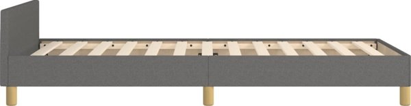 vidaXL Rama κρεβατιού με κεφαλάρι, σκούρο γκρι, 100x200 cm, επενδυμένη με ύφασμα