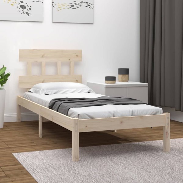 vidaXL Πλαίσιο κρεβατιού από συμπαγές ξύλο, 90x200 cm