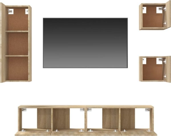 vidaXL Σετ 5 ντουλαπιών TV, Sonoma δρυς, υλικό από ξύλο