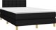 vidaXL Logko kontynentalne z materacem, czarne, tkanina, 120x200 cm