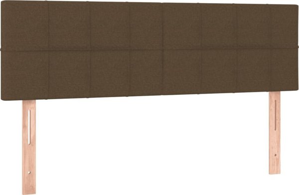 vidaXL Λιτό κρεβάτι με στρώμα, καφέ, ύφασμα, 140x200 εκ
