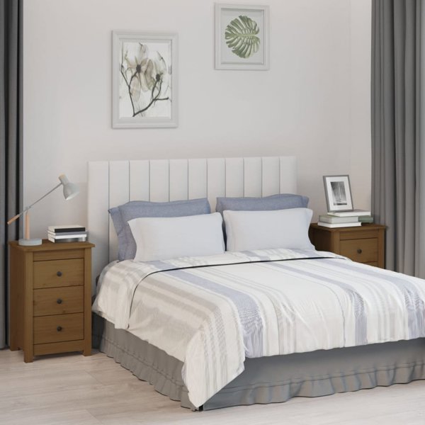 vidaXL Κομοδίνα, 2 τεμ., μέλι καφέ, 40x35x61,5 εκ, μασίφ πεύκο