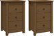 vidaXL Κομοδίνα, 2 τεμ., μέλι καφέ, 40x35x61,5 εκ, μασίφ πεύκο