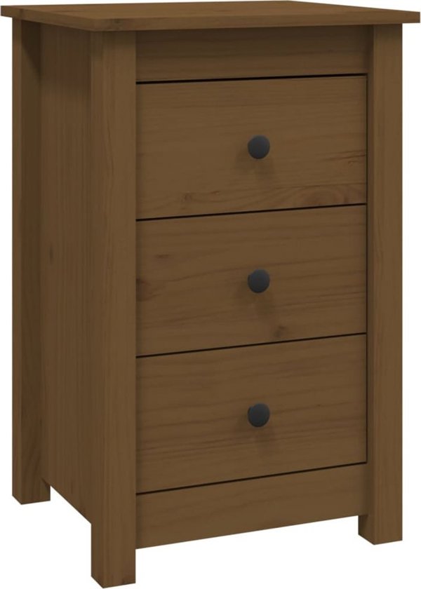 vidaXL Κομοδίνα, 2 τεμ., μέλι καφέ, 40x35x61,5 εκ, μασίφ πεύκο