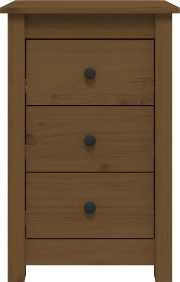 vidaXL Κομοδίνα, 2 τεμ., μέλι καφέ, 40x35x61,5 εκ, μασίφ πεύκο